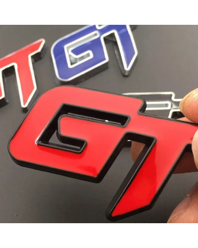 Logotipo GT de Metal 3D para coche, emblema de parrilla delantera y trasera, calcomanías adhesivas para Ford, Honda, Toyota, Aud