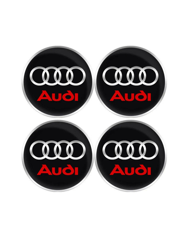 Pegatina con emblema para tapa de cubo de rueda, decoración de coche para AUDI A3, A4, B7, B8, B9, A5, A6, A7, A8, Q1, Q2, Q3, Q