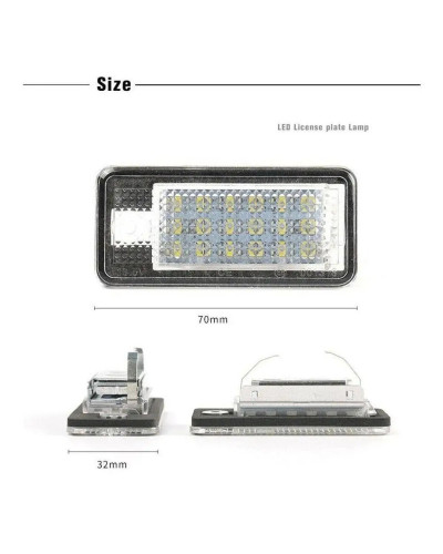 Luz LED para matrícula de coche, lámpara Canbus sin errores para Audi A3, A4, S4, RS4, B6, B7, A6, RS6, S6, C6, S5, Q7, A8, S8 A