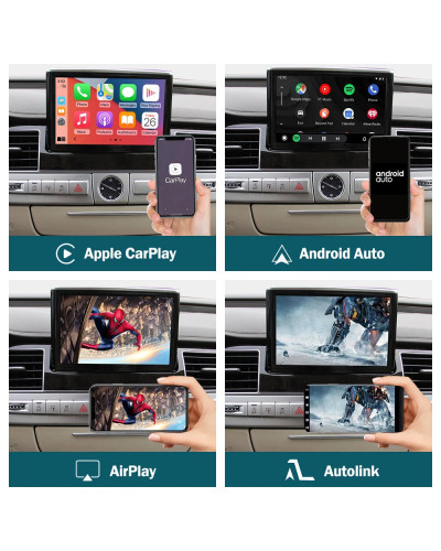 RoadTop-Interfaz inalámbrica para Audi A8, sistema operativo Android, con Mirror Link, AirPlay, Linux, Apple CarPlay, 2012-2018