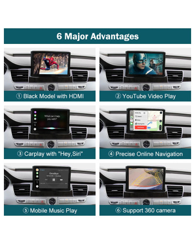 RoadTop-Interfaz inalámbrica para Audi A8, sistema operativo Android, con Mirror Link, AirPlay, Linux, Apple CarPlay, 2012-2018