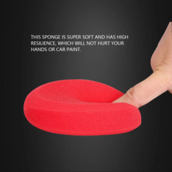 SPTA 4 Inch Round Shape Pressing Hand Polishing Red Sponge Pads Detailing Buffing Pads for Waxing Paint Ceramic Glass Cleaning