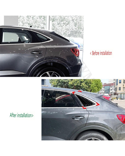 Rejillas de ventana trasera de coche, accesorios de decoración de alerón triangular para Audi Q3 Sportback 2020, 2021, 2022, 202