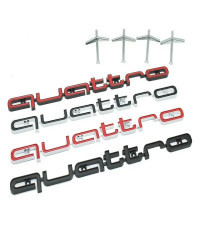 Emblema de ABS 3D para rejilla delantera de coche, insignia para Audi Quattro Logo A3, A4, A5, A6, A6L, A7, A8, Q3, Q5, Q7, S3, 