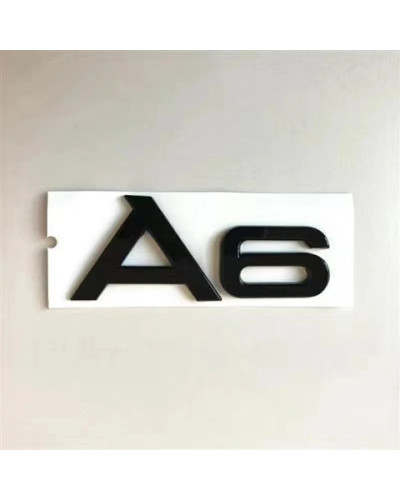 Pegatina de emblema para capó delantero de coche, accesorio con logotipo de 2 piezas, 4 anillos, ABS, color negro, para AUDI A6 