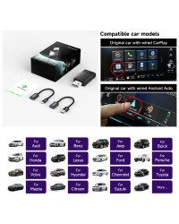 HEYINCAR-CarPlay inalámbrico para coche, adaptador con Android, Ai Box, para Skoda, Kia, Chery, Toyota, Mazda, Ford, Peugeot, VW