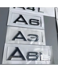 Emblema para maletero trasero de coche, para Audi A3 pegatina de color negro brillante, A4, A5, A6, A7, A8, Q3, Q5, Q7, 3,2, 3,0