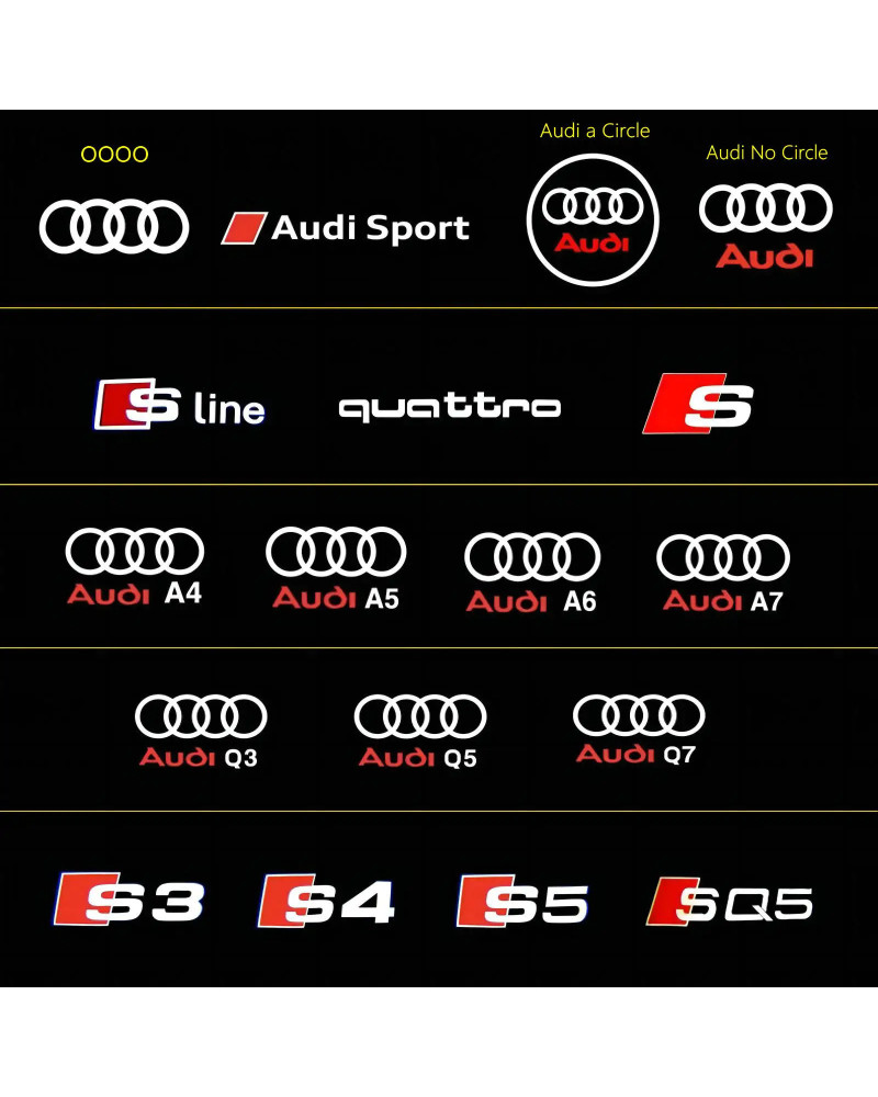 Emblema Led para puerta de coche, accesorios de luz de cortesía para AUDI Sport Sline Quattro A3, A4, A5, A6, A7, A8, Q3, Q5, Q7