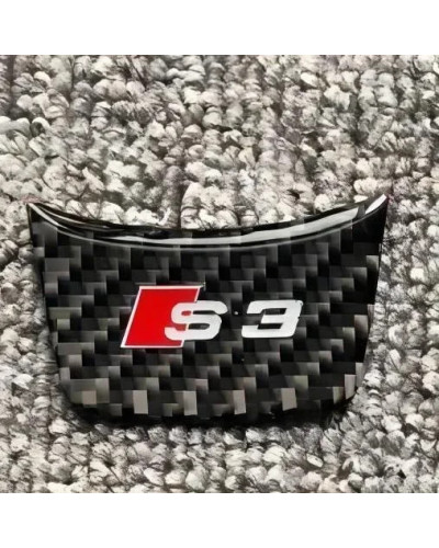 Logotipo de fibra de carbono para volante de coche, pegatina de emblema para Audi Sline RS A3 A4L A5 A6 A7 S3 S4 S6 S7 Q2L, insi