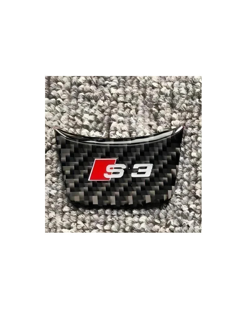 Logotipo de fibra de carbono para volante de coche, pegatina de emblema para Audi Sline RS A3 A4L A5 A6 A7 S3 S4 S6 S7 Q2L, insi