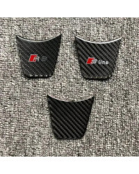 Logotipo de fibra de carbono para volante de coche, pegatina de emblema para Audi Sline RS A3 A4L A5 A6 A7 S3 S4 S6 S7 Q2L, insi