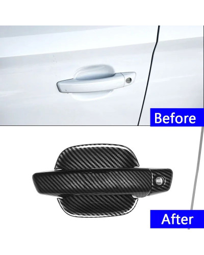 Película de Protección decorativa para manija de puerta de coche, pegatina de Color de fibra de carbono para Audi A3 8V S3 2012 