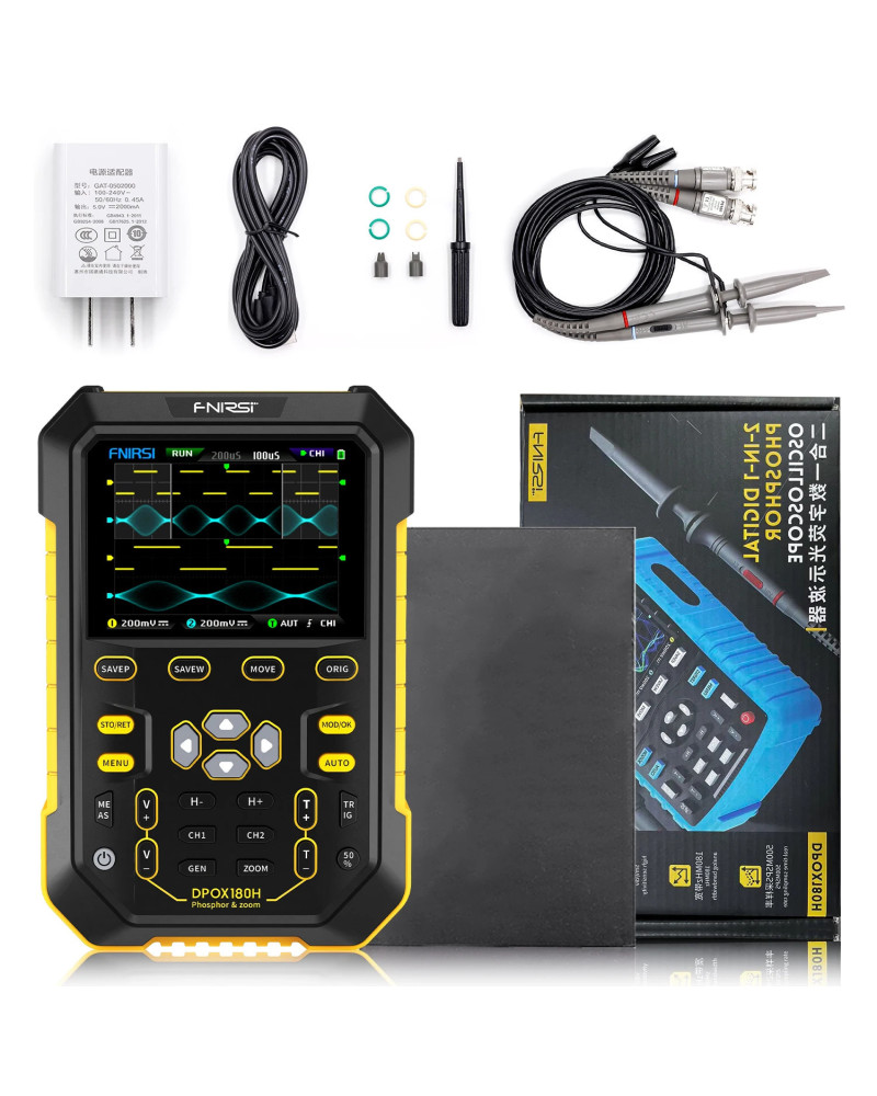 FNIRSI DPOX180H Handheld Dual Channel Digital Oscilloscope 180MHz-3DB 