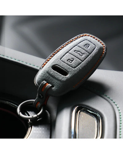 Funda de llave de piel importada de Alcantara para Audi B Series, cubierta protectora, suministros de modificación Interior, Mat