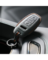 Funda de llave de piel importada de Alcantara para Audi B Series, cubierta protectora, suministros de modificación Interior, Mat