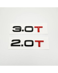 Letras de maletero 3D ABS 1,8 T 2,0 T, logotipo de desplazamiento, insignia, emblema, calcomanías adhesivas para Audi A1, A3, A4