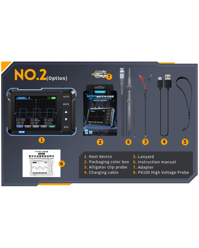 FNIRSI DSO153 Digital Mini Oscilloscope Signal Generator 2in1 1MHz Ban