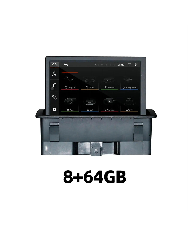 Reproductor multimedia con pantalla táctil de 7 "y navegación GPS para Audi, autorradio con Android 12, Mirrorlink SWC, Bluetoot