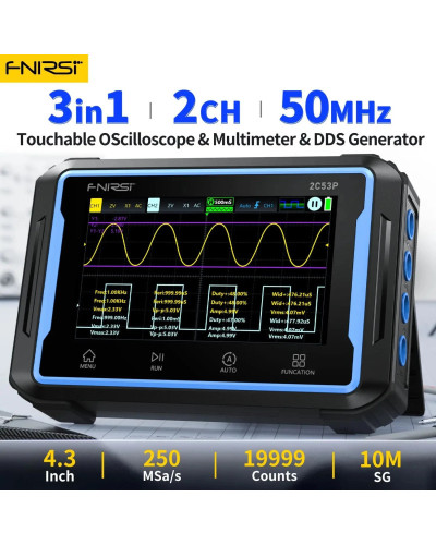 FNIRSI 2C53P Touch Screen Portable Digital Oscilloscope Multimeter Sig