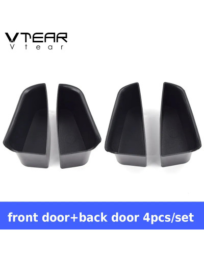 Vtear-caja de almacenamiento de puerta para Audi A3, contenedor de manija de puerta de coche, soporte de bolsillo, cubierta de l