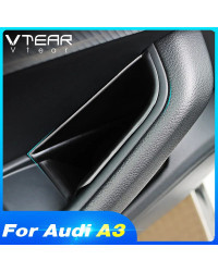 Vtear-caja de almacenamiento de puerta para Audi A3, contenedor de manija de puerta de coche, soporte de bolsillo, cubierta de l