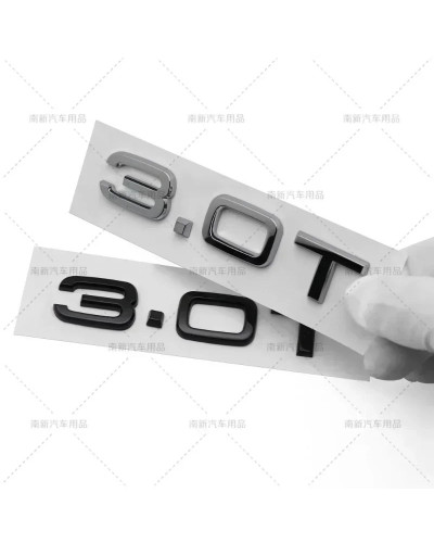 Letras ABS 3D 1,8 T 2,0 T 3,0 T, insignia de maletero trasero, emblema adhesivo, logotipo de coche para Audi A3, A4, A5, A6, A7,