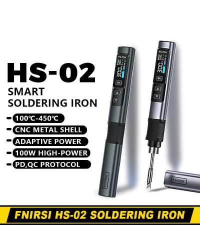 FNIRSI HS-02 Soldering Iron Smart Sleep IPS Color Display Screen 100-4