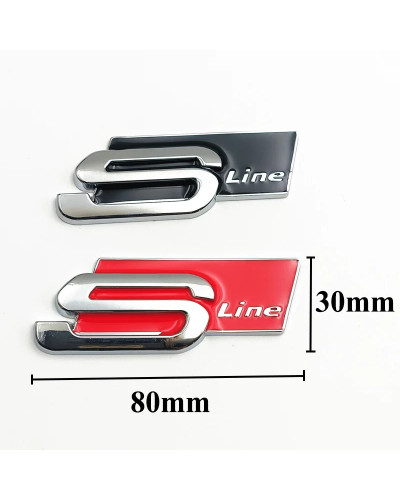 Insignia de coche con emblema de línea S de Metal grande 3D para Audi A1, A3, A4, A5, A6, Q2, Q5, Q7, Q3, S3, S4, S6, TT, S