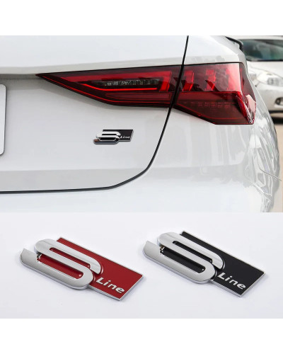 Insignia de coche con emblema de línea S de Metal grande 3D para Audi A1, A3, A4, A5, A6, Q2, Q5, Q7, Q3, S3, S4, S6, TT, S