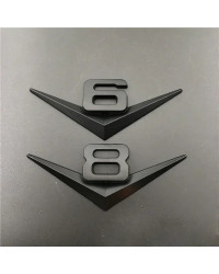 Insignia de guardabarros de maletero trasero, calcomanías de Metal 3D, cromado, negro, V6, V8, emblema para BMW, Audi, Ford, Nis