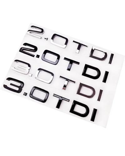 Letras cromadas ABS 2,0 TDI 3,0 TDI, logotipo de maletero, insignia, emblema, calcomanía para Audi A3, A4, A5, A6, Q3, Q5, Q7, S