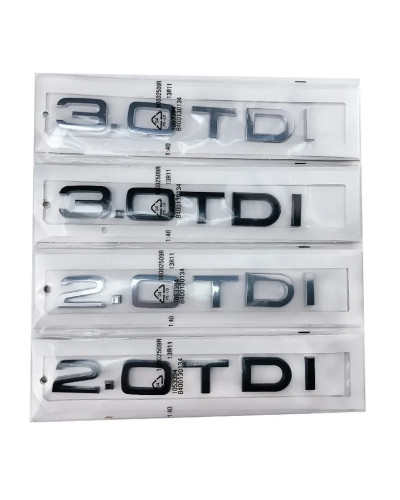 Letras cromadas ABS 2,0 TDI 3,0 TDI, logotipo de maletero, insignia, emblema, calcomanía para Audi A3, A4, A5, A6, Q3, Q5, Q7, S