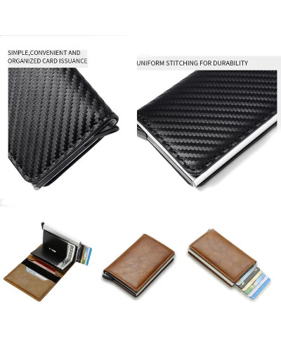 Cartera de cuero de fibra de carbono para hombre, antirrobo, Rfid, tarjeta de crédito, PU, regalos para Audi S Line S4, S3, S5, 