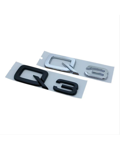 Calcomanías adhesivas para Audi Q2, Q3, Q5, Q7, Q8, accesorios de estilo de coche, letras ABS 3D, Cromo Negro, emblema de malete