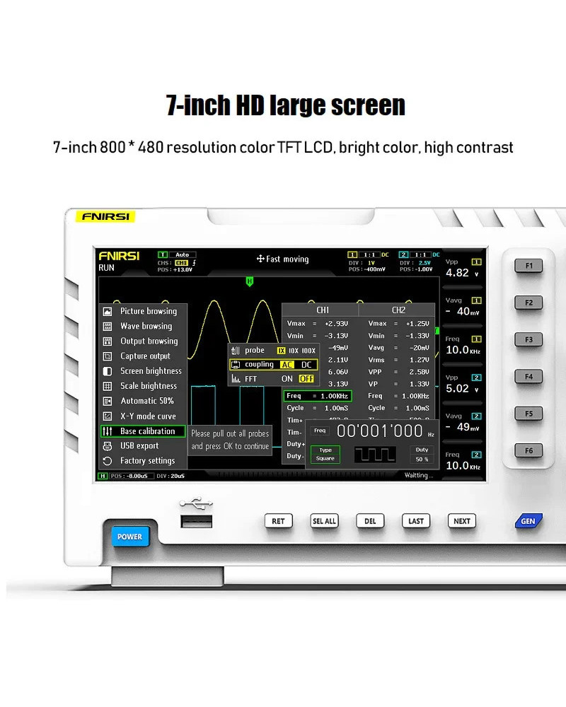 FNIRSI 1014D Digital Storage Oscilloscope 100MHz Dual Channel Oscillos