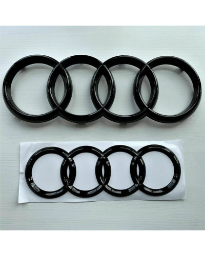 Capó de coche ABS de 4 anillos, parrilla delantera, maletero trasero, emblema, insignia, pegatina, calcomanía para Audi A3, A4, 