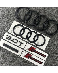 Pegatina de coche modificada combinada supercargada con logotipo de cuatro anillos para Audi A7, delantero y trasero, Quattro 20