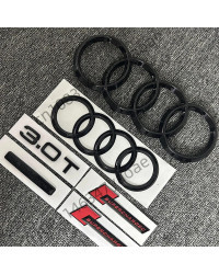 Pegatina de coche modificada combinada supercargada con logotipo de cuatro anillos para Audi A7, delantero y trasero, Quattro 20