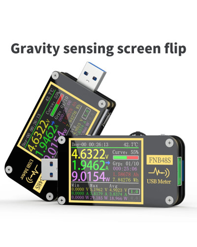 FNIRSI FNB48S PD Trigger Voltmeter Ammeter Current DC 4-24V USB Capaci