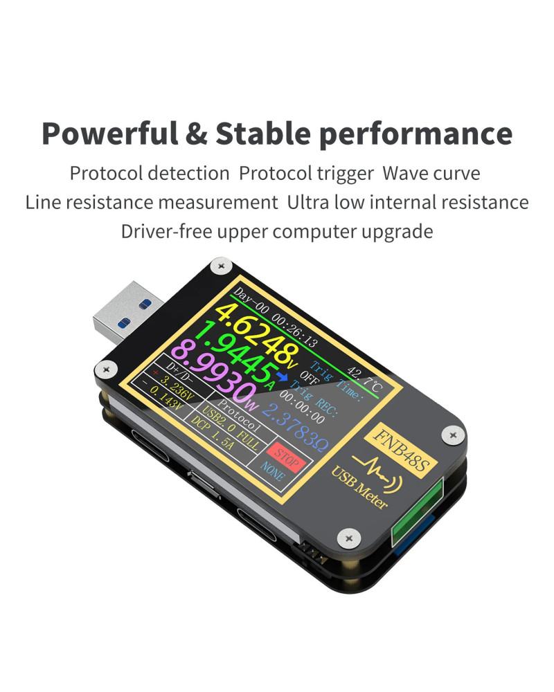 FNIRSI FNB48S PD Trigger Voltmeter Ammeter Current DC 4-24V USB Capaci