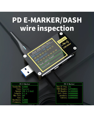 FNIRSI FNB48S PD Trigger Voltmeter Ammeter Current DC 4-24V USB Capaci