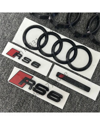 5 unids/set adecuado para Audi RS6, logotipo de combinación modificado, insignia delantera y trasera de cuatro anillos, pegatina