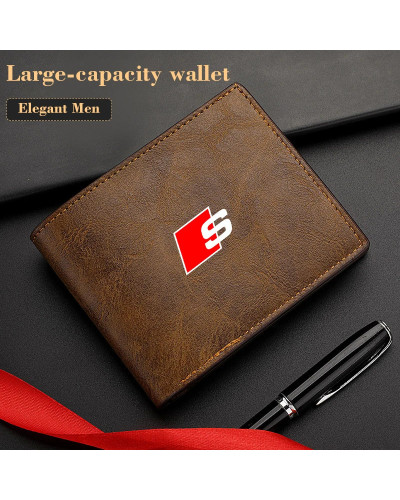 Cartera de negocios con logotipo de coche para hombre, funda para tarjeta bancaria, funda para monedas, tarjeta de identificació