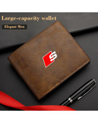 Cartera de negocios con logotipo de coche para hombre, funda para tarjeta bancaria, funda para monedas, tarjeta de identificació