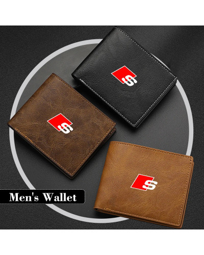 Cartera de negocios con logotipo de coche para hombre, funda para tarjeta bancaria, funda para monedas, tarjeta de identificació