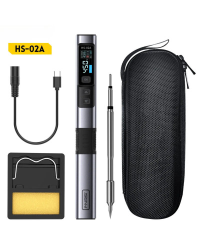 FNIRSI HS-02 Portable Smart Soldering Iron PD 100W 24V Solder Station 