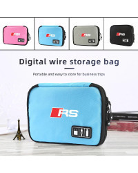 Organizador de Cables de viaje, cargador Digital USB, línea de carga, bolsa de almacenamiento de cables para Audi Sport RS S Lin