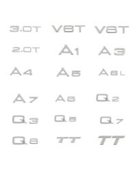 Pegatina de logotipo trasero cromado para Audi A1, A3, A4L, A5, A6, A7, A8L, Q2, Q3, Q5, Q7, Q8, 3D, ABS, negro brillante, TDI, 