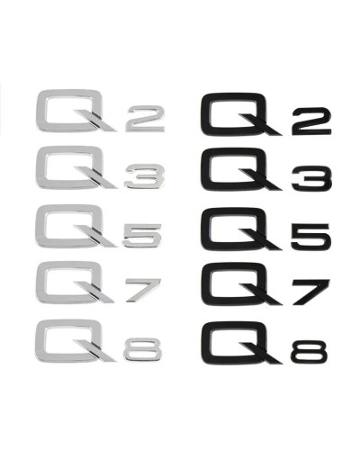 Pegatina de logotipo trasero cromado para Audi A1, A3, A4L, A5, A6, A7, A8L, Q2, Q3, Q5, Q7, Q8, 3D, ABS, negro brillante, TDI, 