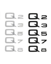 Pegatina de logotipo trasero cromado para Audi A1, A3, A4L, A5, A6, A7, A8L, Q2, Q3, Q5, Q7, Q8, 3D, ABS, negro brillante, TDI, 